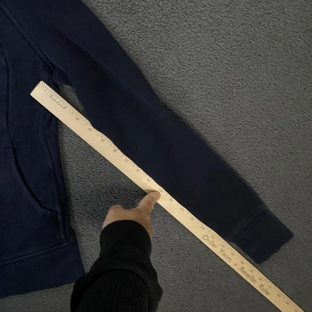 Lululemon Hoodie Womens 2 Blue Scuba Full Zip Fleece Slim Fit Logo Sweatshirt